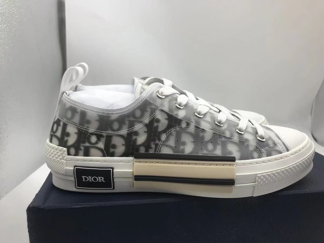 디올 B23 로우 오블리크 캔버스 화이트 & 블랙 스니커즈 40 상품이미지2
