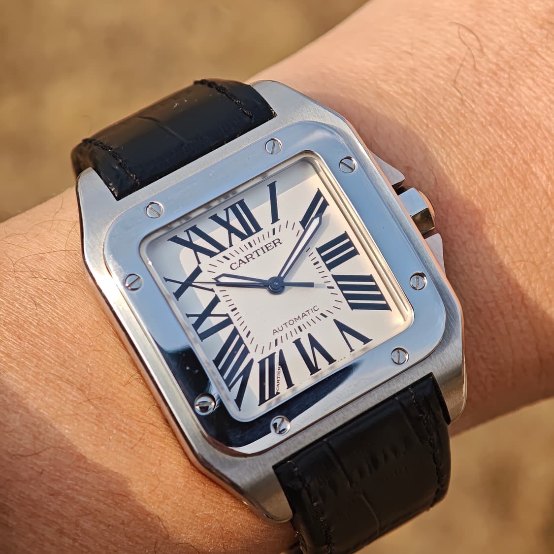 [정품] 까르띠에 산토스 100 XL Ref.2656 자동 스틸 38mm 상품이미지10