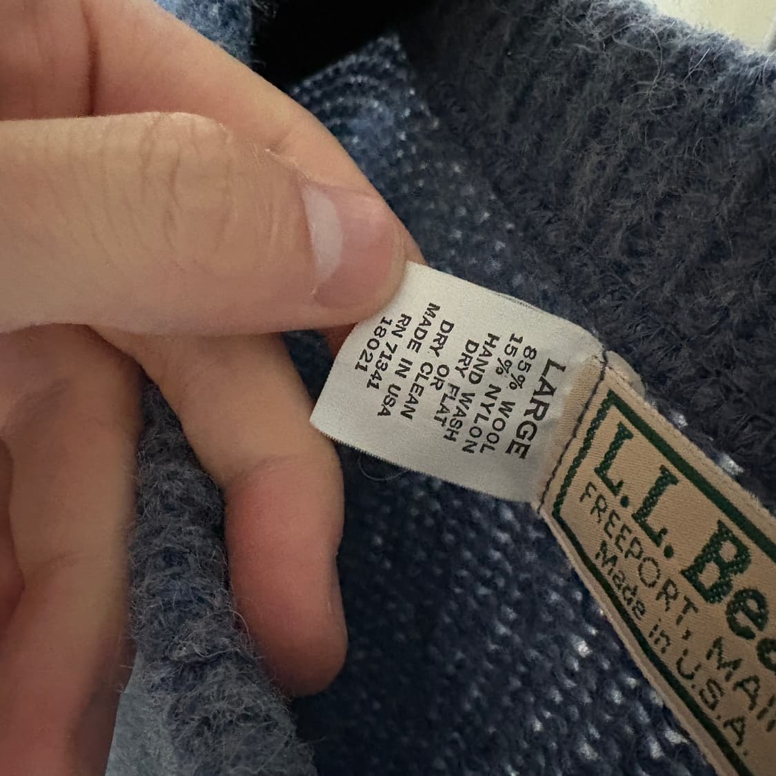 엘엘빈 Made in USA 울 라운드 니트 / 블루, L 상품이미지7