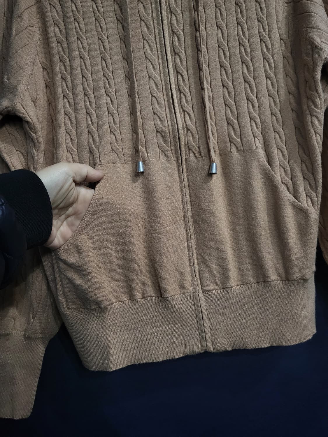 후드 케이블 가디건 상품이미지4