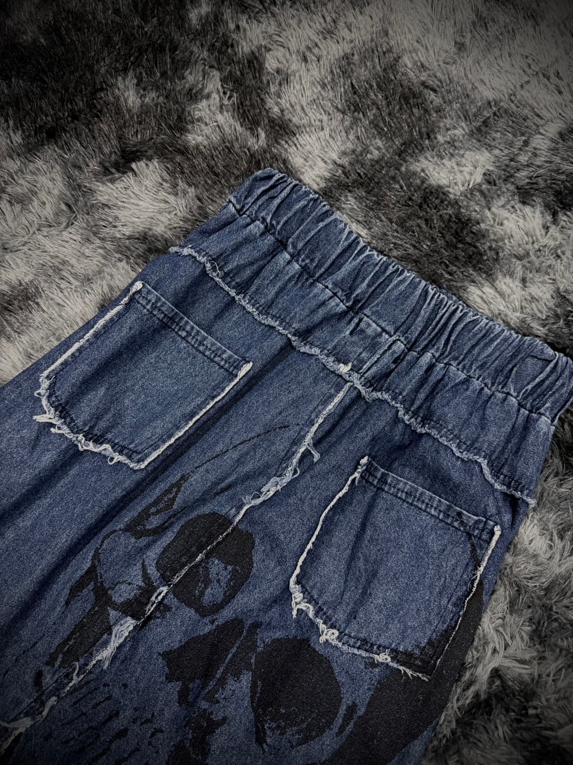 M.K.R 스컬 그래픽 데님 롱스커트 상품이미지7