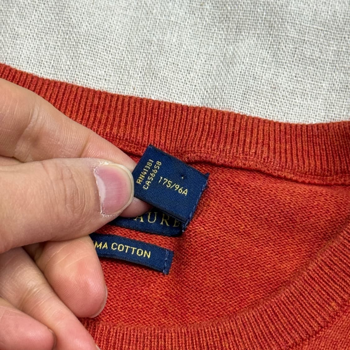 폴로랄프로렌 피마코튼 오렌지 니트 M 상품이미지5