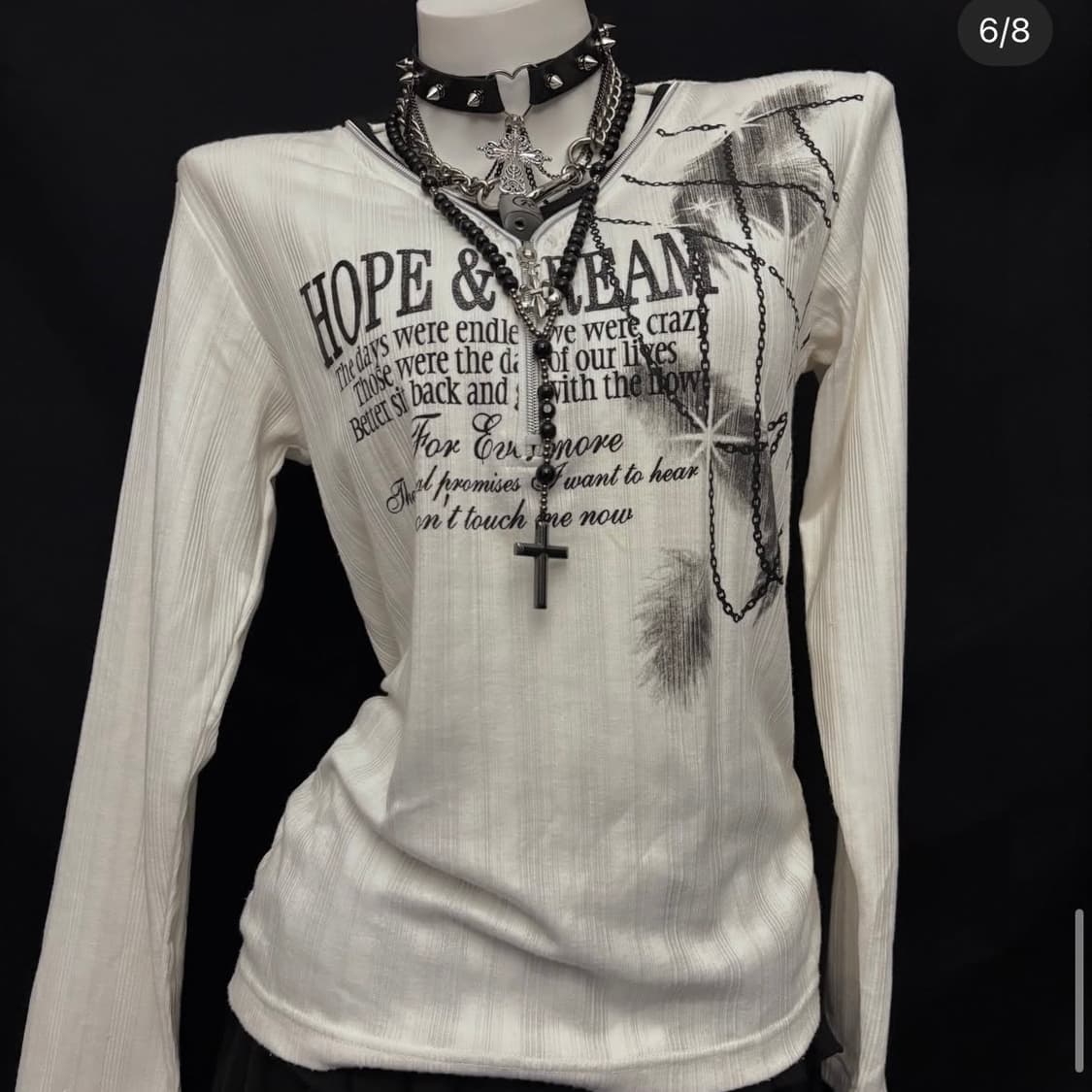 아케호무 빈티지 펑크 프린팅 롱슬리브 상품이미지2