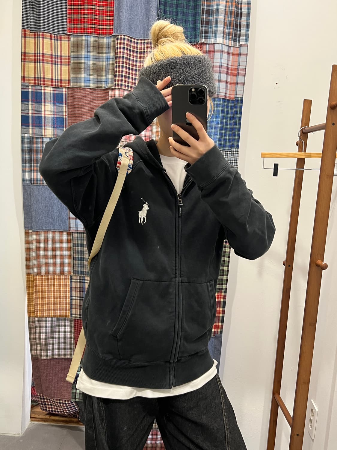 폴로 빅포니 블랙 후드집업 상품이미지3