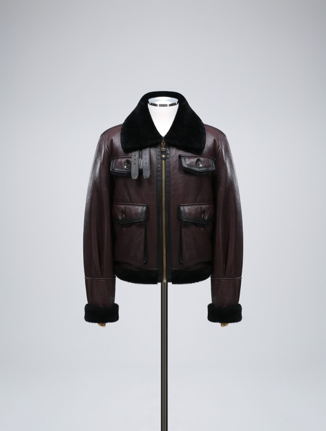 Real LambSkin - Crop Leather Mustang 상품이미지1
