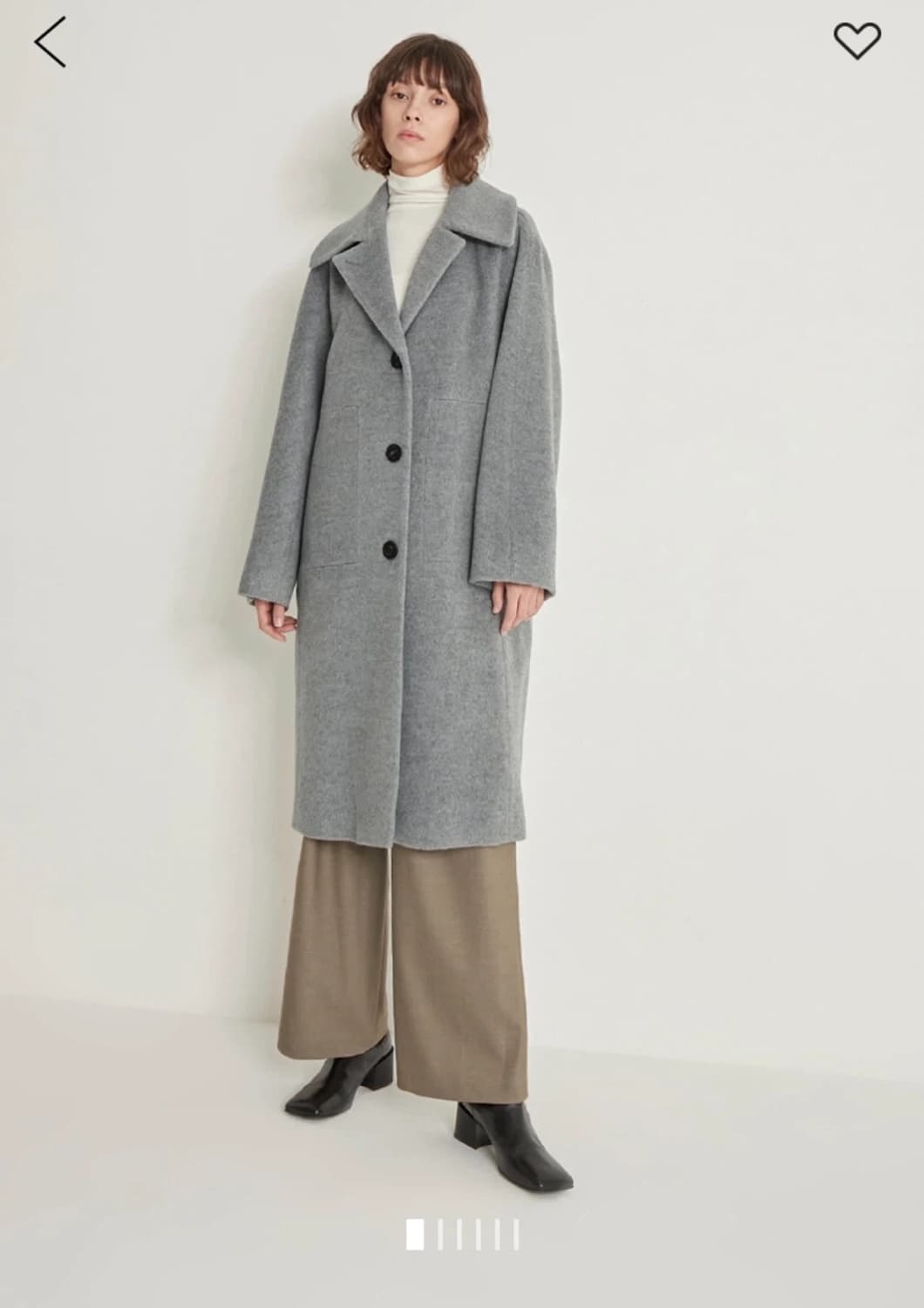 한섬 시스템 낙타 울 그레이 오버핏 롱 코트 M 상품이미지1