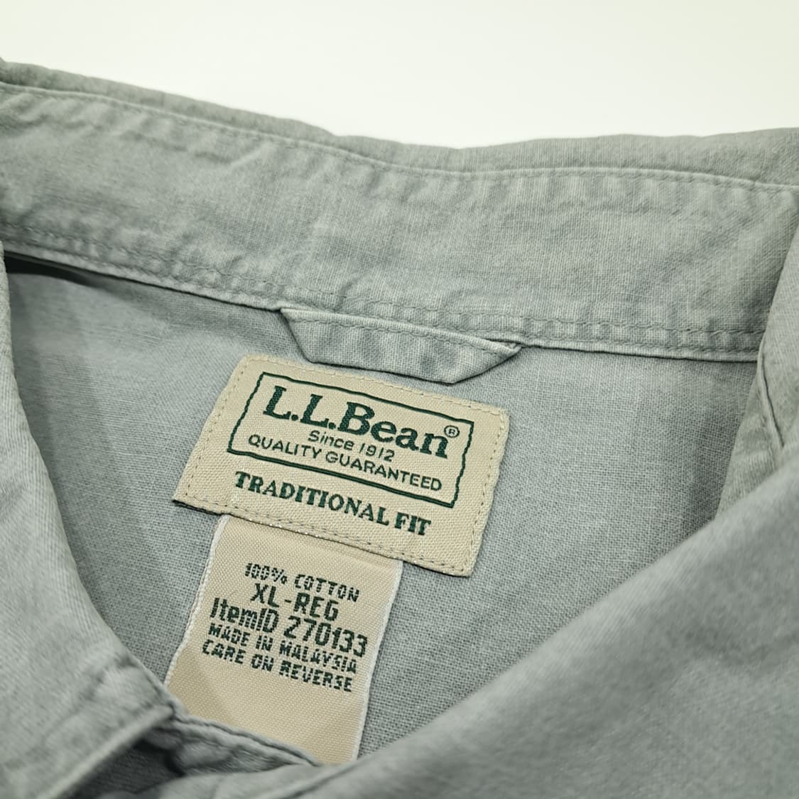 CL501 XL 엘엘빈 00s 말레이시아판 투포켓 실버그레이 워크 셔츠 상품이미지3