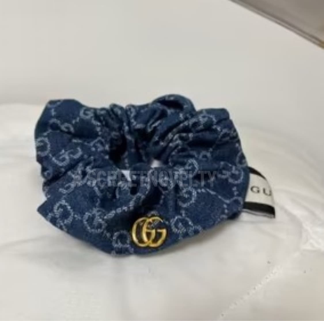 구찌 데님 더블G 골드 헤어슈슈 상품이미지7