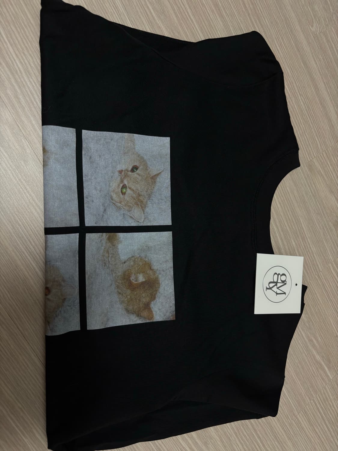 김미더영 러브캣 티셔츠 S 블랙 상품이미지2