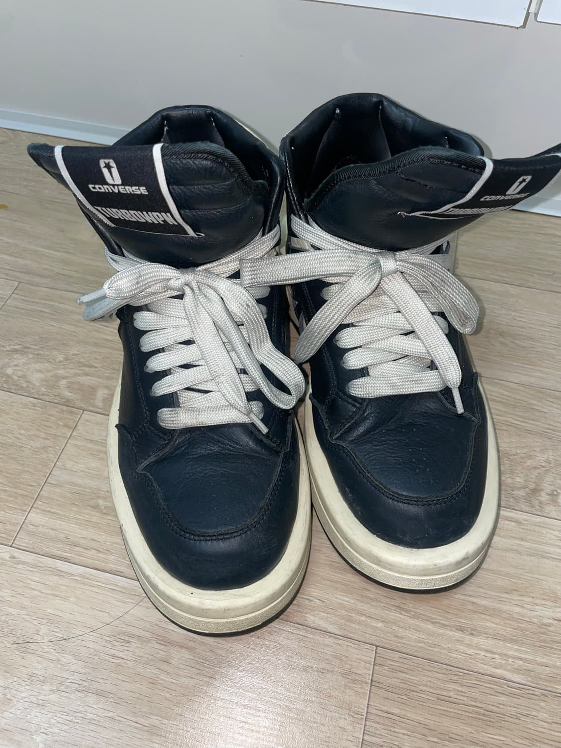 (265) 컨버스 릭오웬스 다크쉐도우 터보웨폰 하이블랙크림 상품이미지1