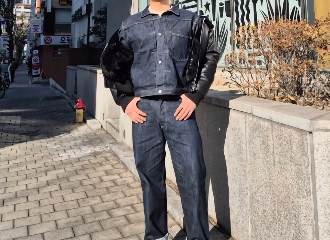 아웃스탠딩 1세대 인디고 데님 자켓 S 상품이미지3