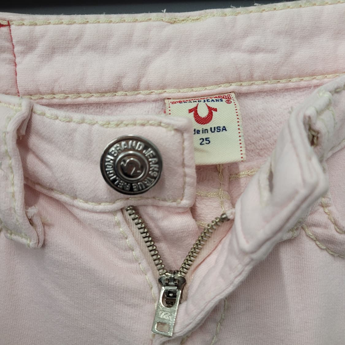 True Religion 트루릴리젼 Y2K 로우라이즈 부츠컷 핑크진 상품이미지3