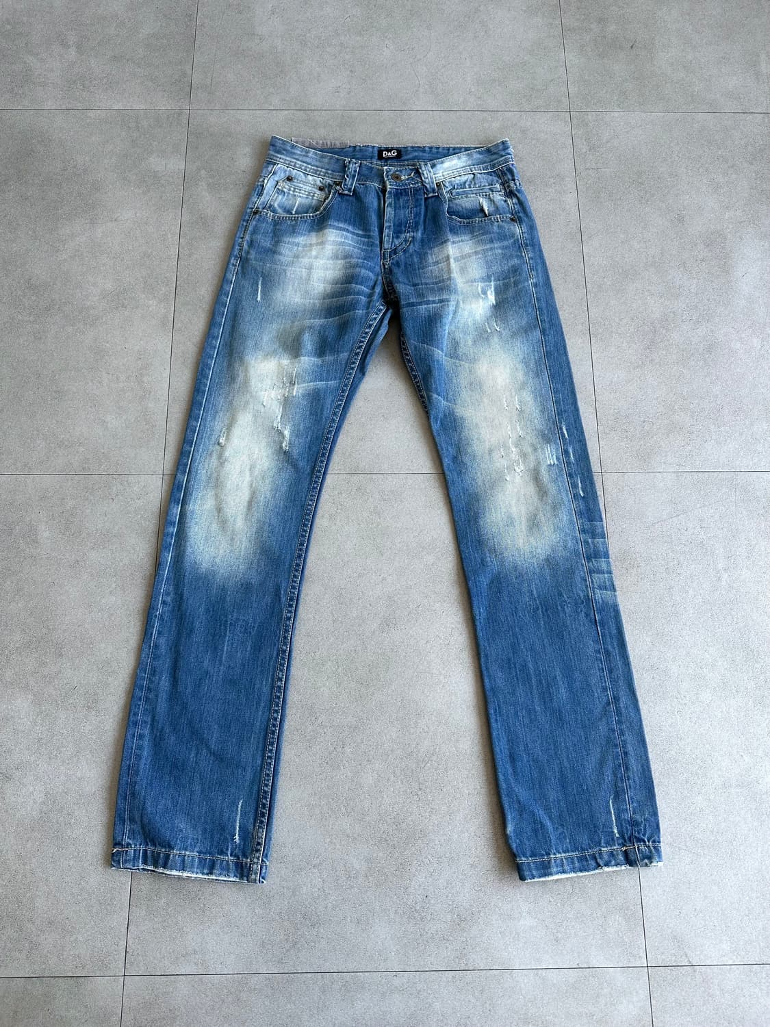 돌체앤가바나 백포켓 블루 워싱 데님팬츠 상품이미지4