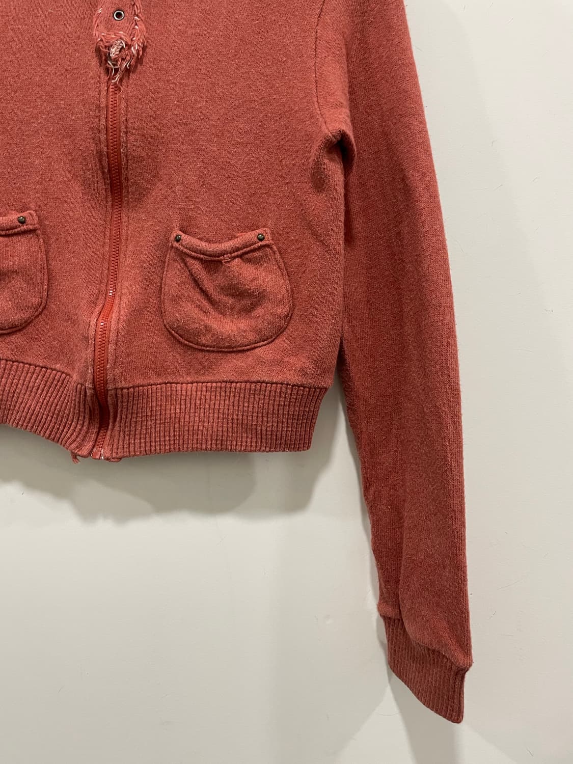 Vtg Y2K 투 포켓 슬림핏 크롭 후드집업 상품이미지6