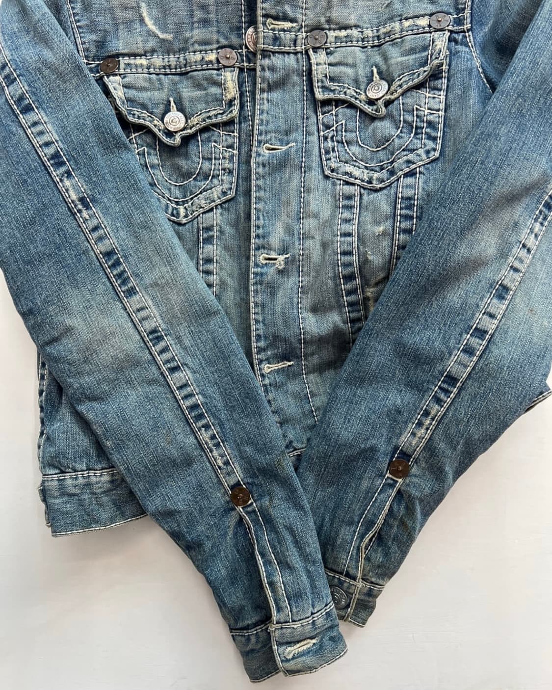 트루릴리젼 트러커 자켓 데님 청자켓 데미지 워싱 상품이미지4