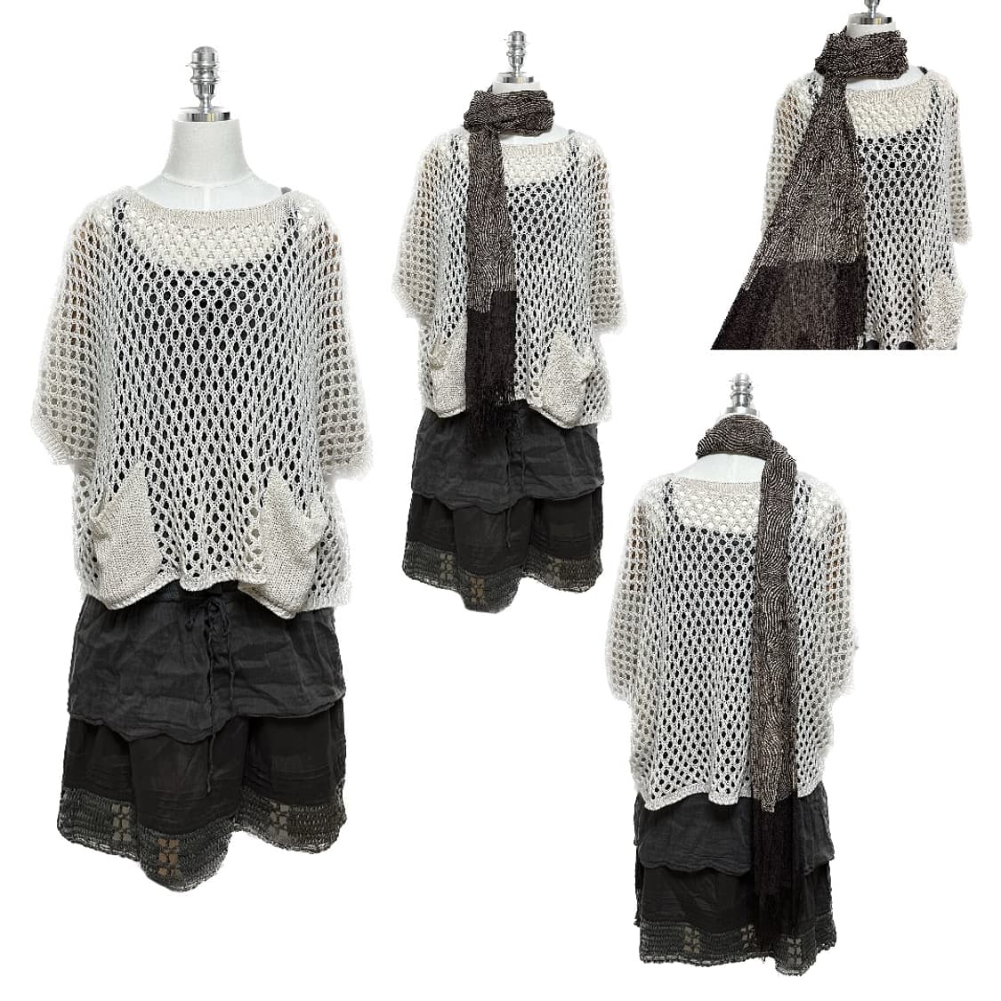 Beige crochet knit set 후루츠패밀리