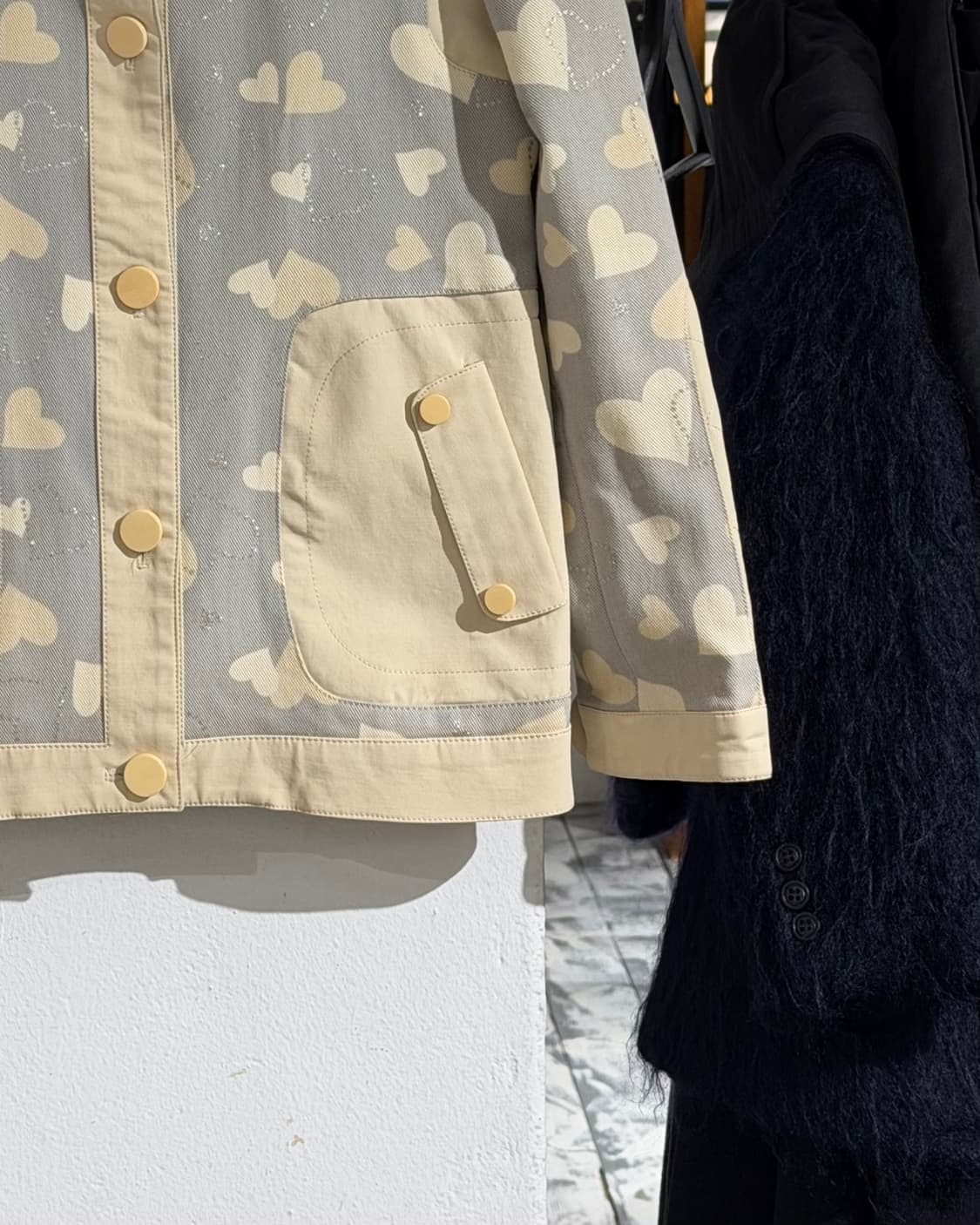 겐조 진스 블루 코튼 하트 프린트 자켓 상품이미지6