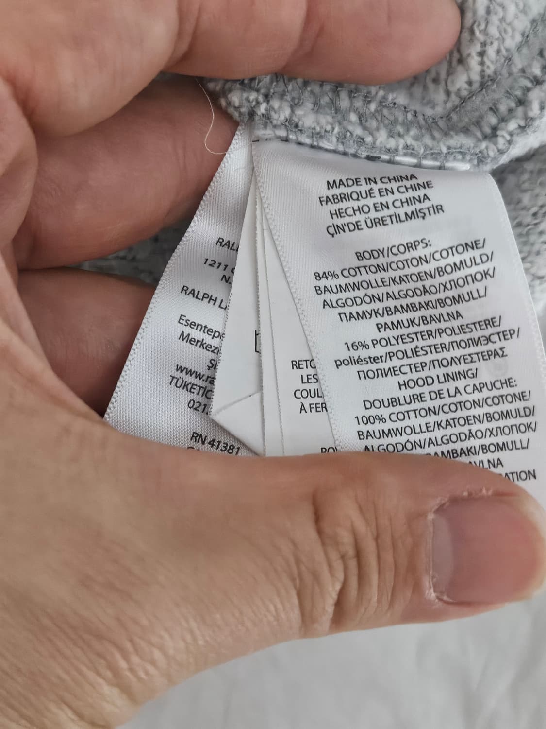폴로랄프로렌 후드 집업 그레이 M 상품이미지4