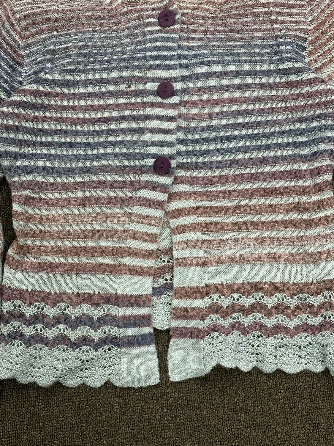 M)재패니즈 빈티지 여성 스트라이프 니트 가디건 상품이미지2