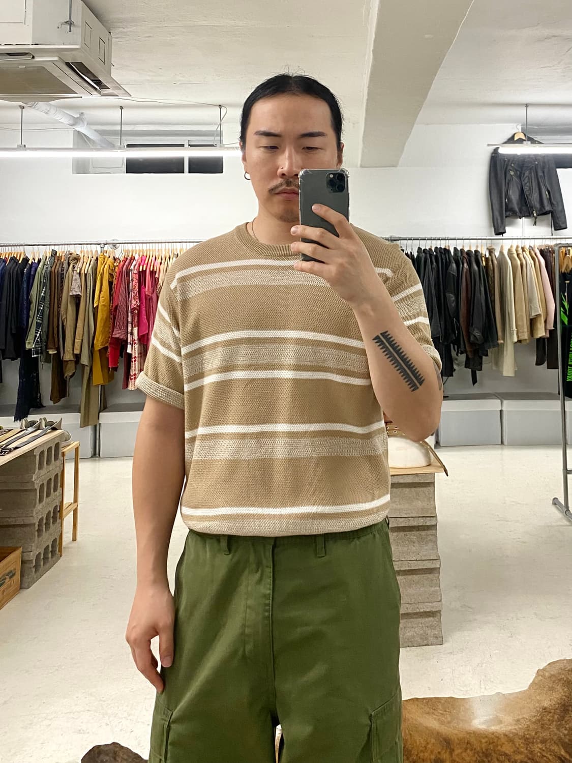 BEAMS knit half t-shirts 빔즈 니트 티셔츠 상품이미지1