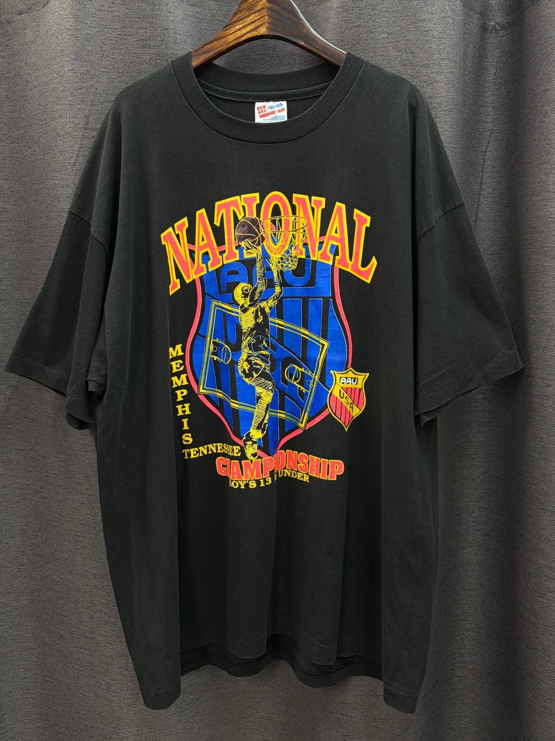 90S vtg hanes heavyweight 헤인즈 농구 티셔츠 상품이미지1