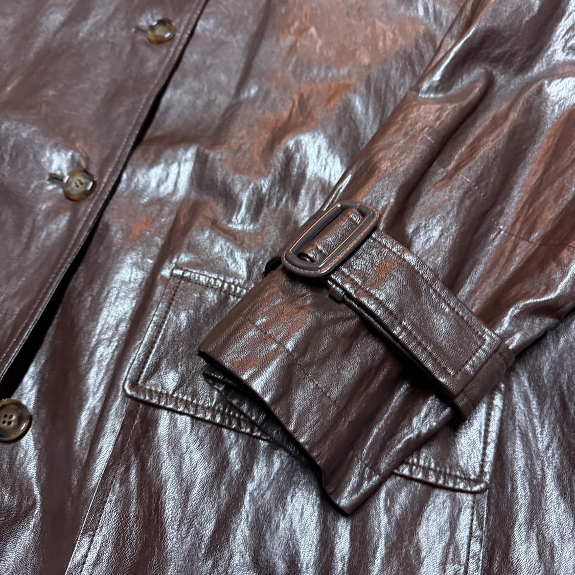 스튜디오 톰보이 PU 레더 싱글코트 F 상품이미지3