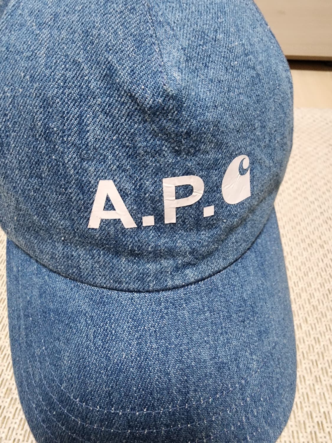 (정품) A.P.C 아페쎄 x 칼하트 데님 인디고 볼캡 모자 상품이미지7