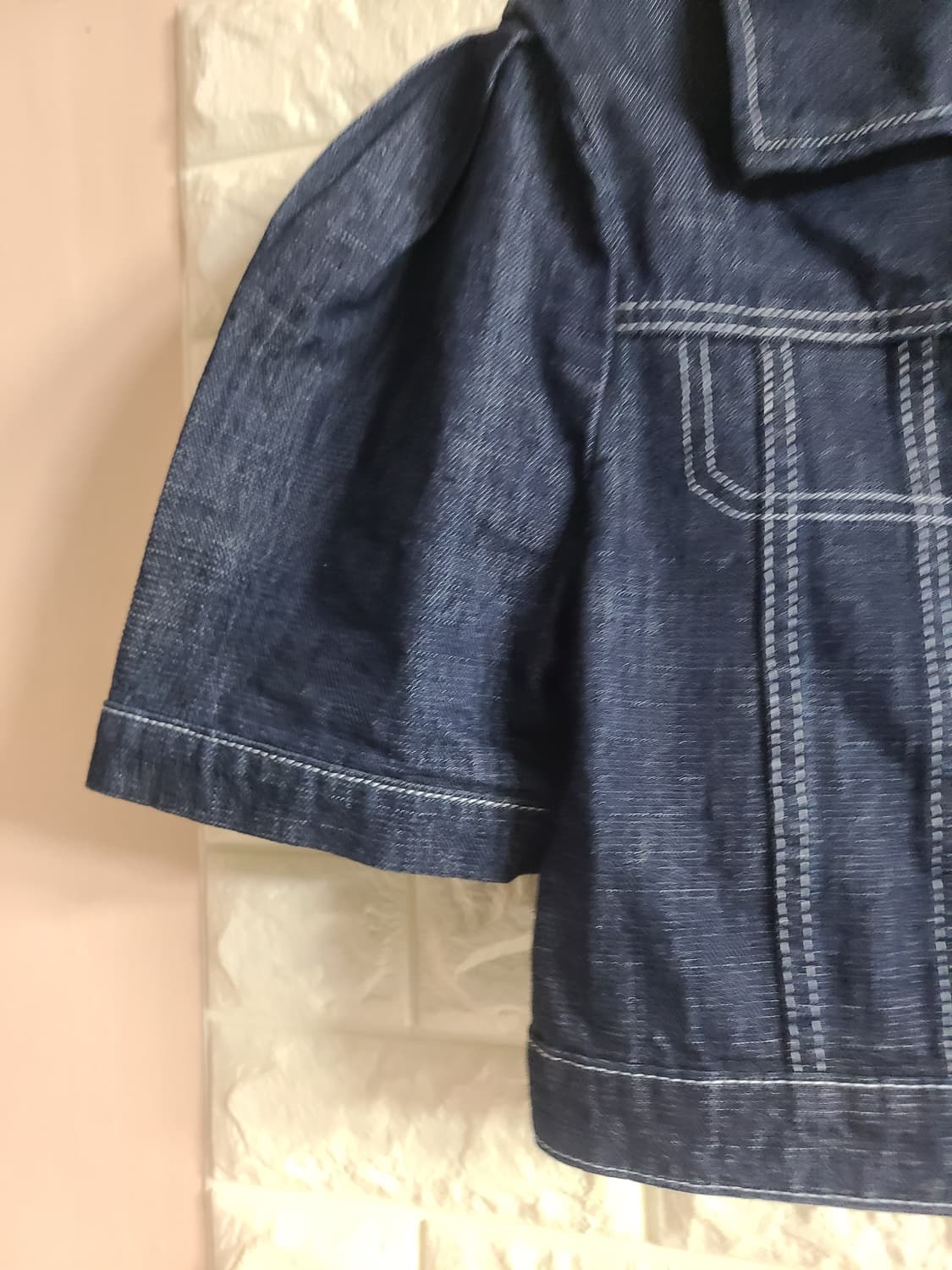 생지 퍼프 크롭 청재킷(55) 상품이미지5