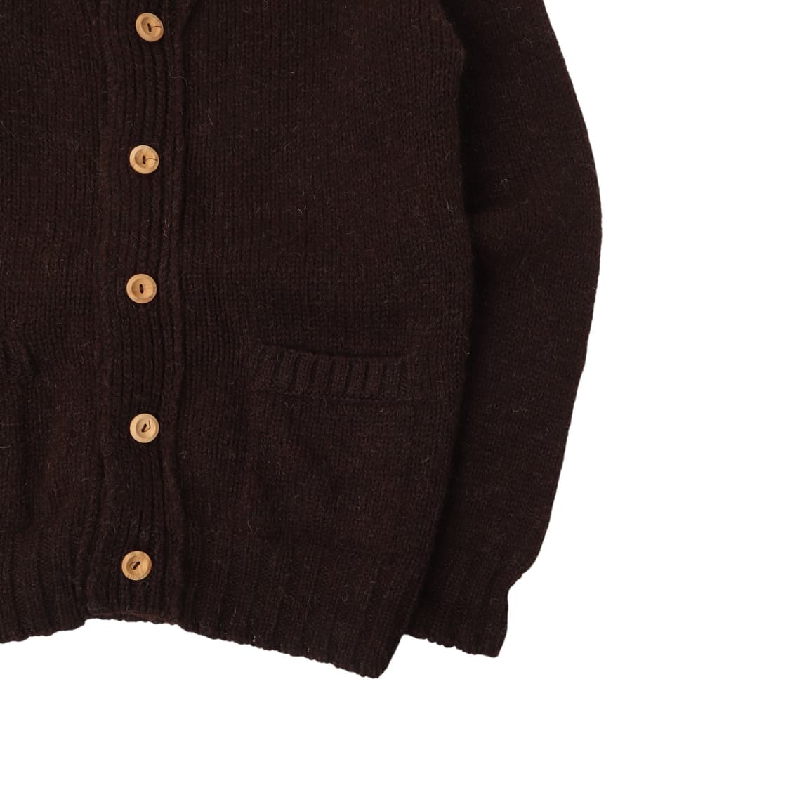Inverallan 인버알란 브라운 핸드니트 울 가디건 상품이미지4