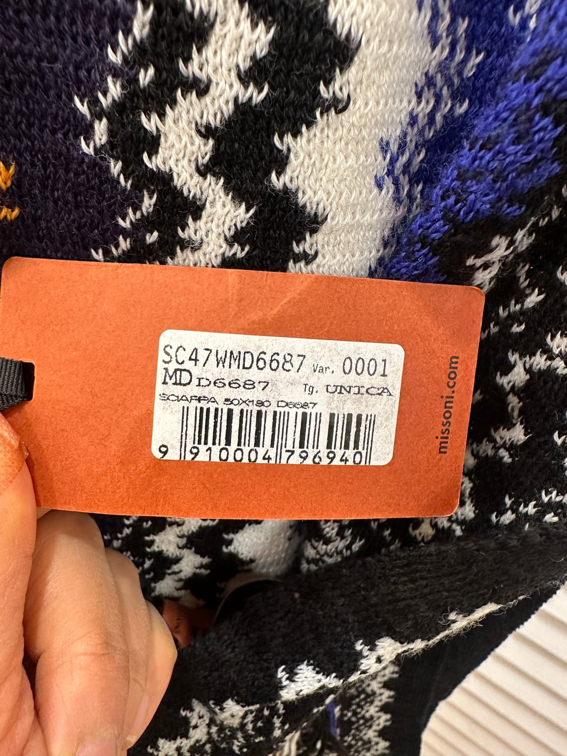 미쏘니 MISSONI 패턴 니트 머플러 상품이미지5