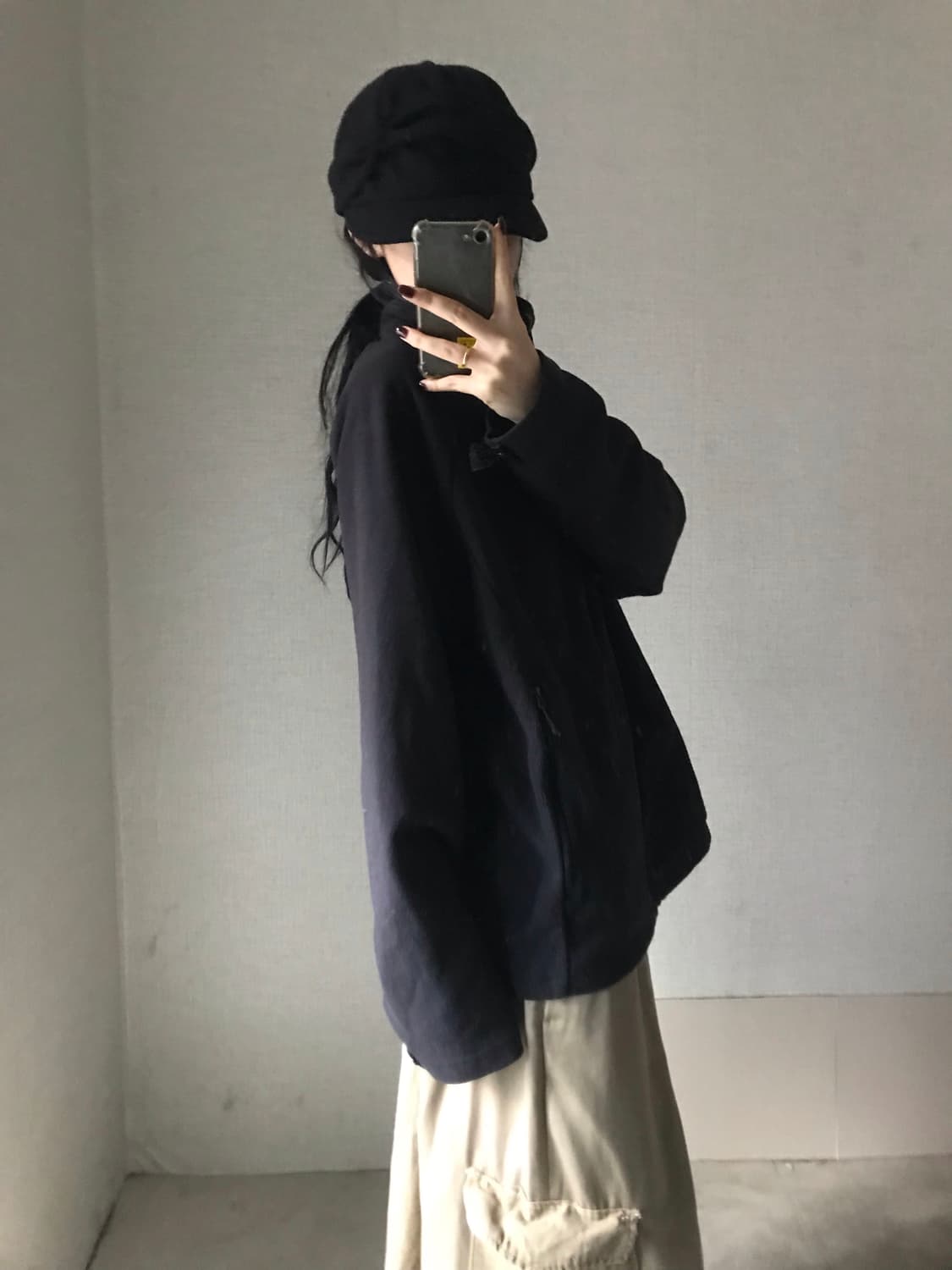 노페 블랙 오버핏 후리스 상품이미지2