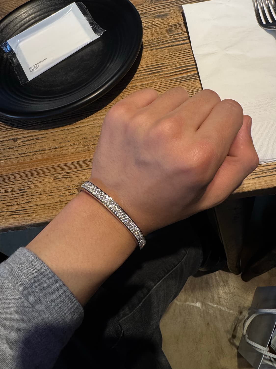 스와로브스키 뱅글 팔찌 랩다이아 세팅 상품이미지2