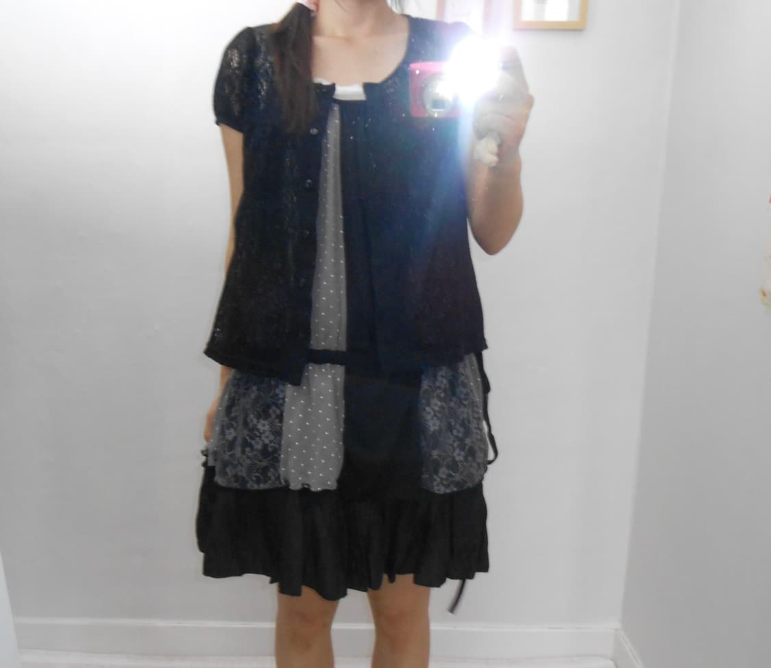 블랙 레이스 니트 가디건 상품이미지10