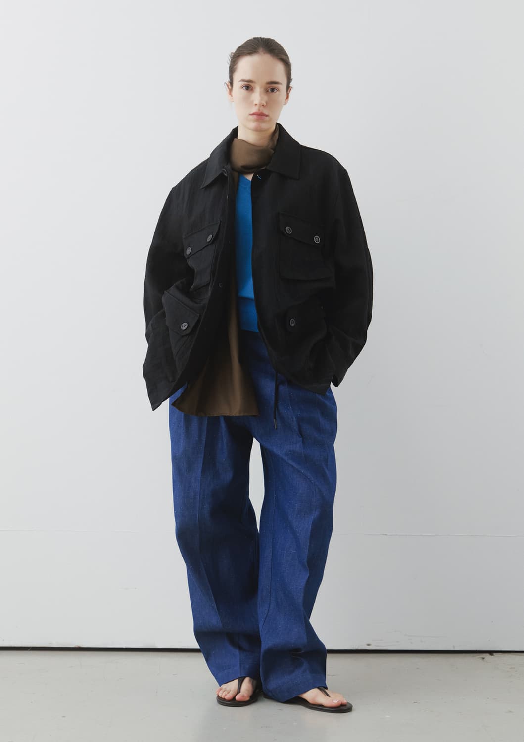 문달 Luster Safari Jacket in Black 상품이미지1