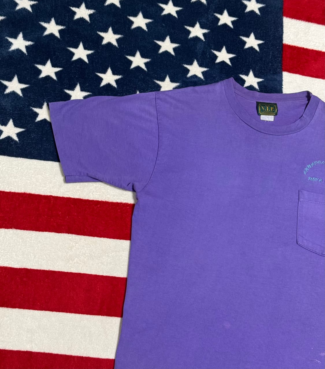 90s 빈티지 포켓티 퍼플 무지 티셔츠 Vintage T-Shirt 상품이미지4