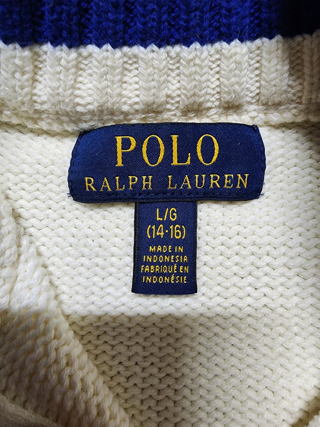 폴로 랄프로렌 하프집업 니트 아이보리 상품이미지5