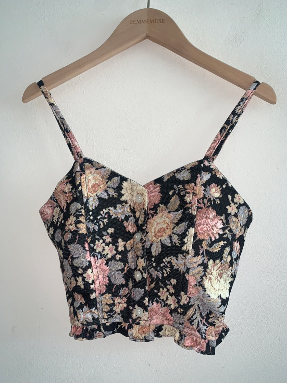 Jacquard back zip up bustier top 상품이미지2