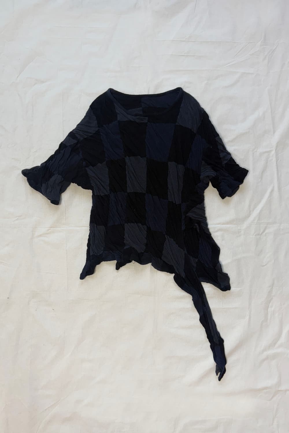 Y's Asymmetric Checkerboard Pleated Knit 상품이미지7