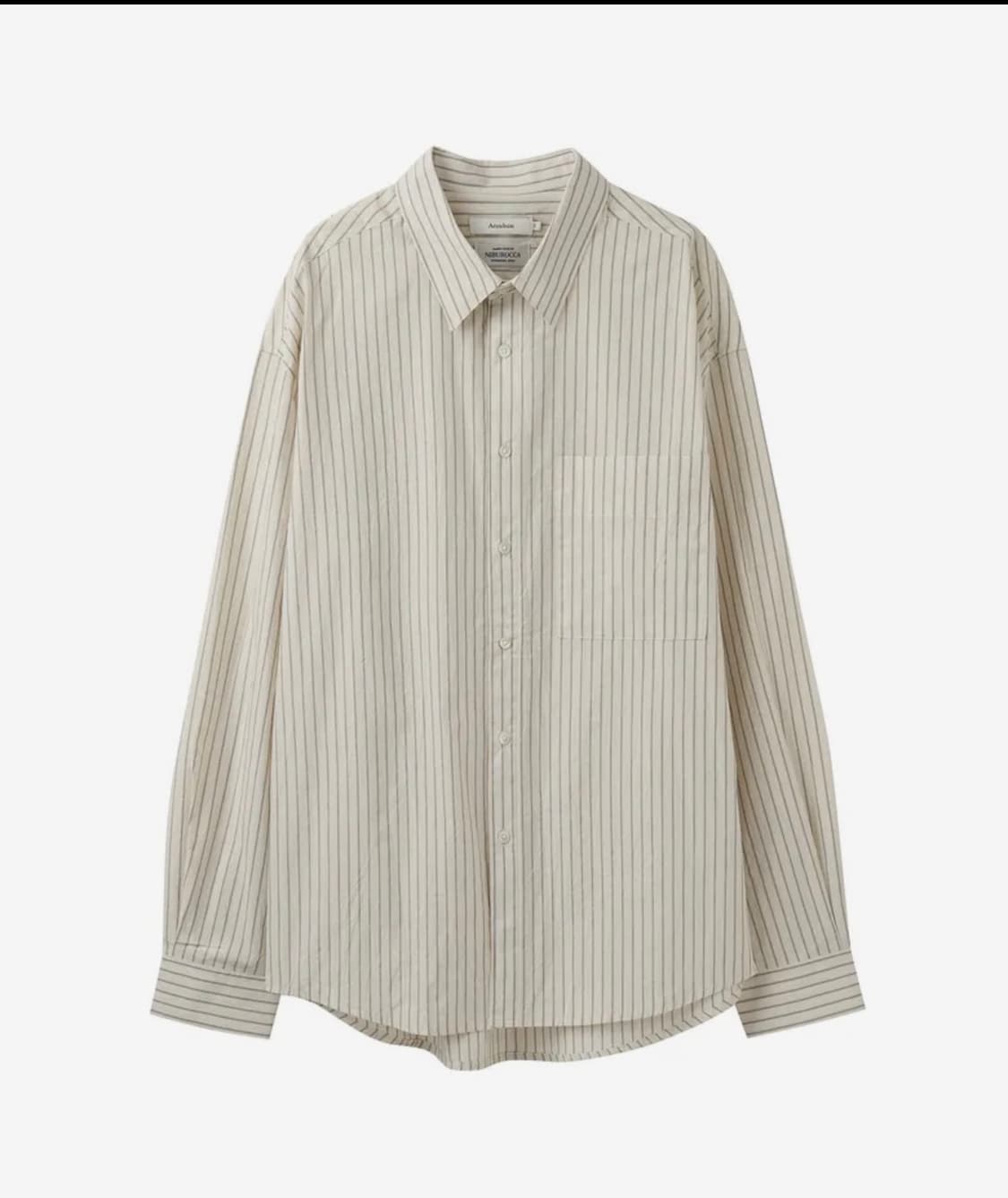 퓨어 필링 스트라이프 셔츠_퓨어 아이보리 상품이미지1