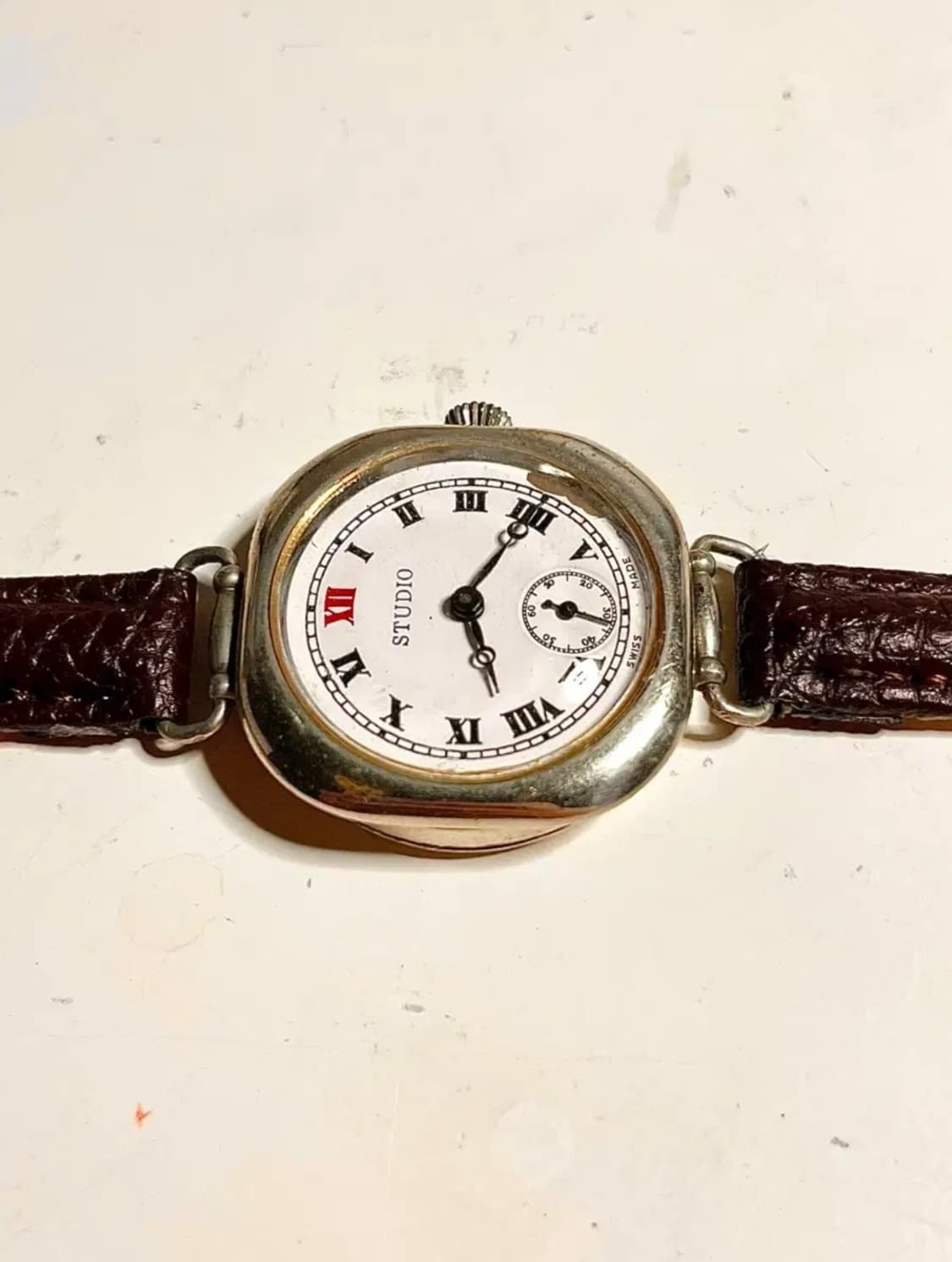 1920년대 빈티지 스위스 특이한 트렌치 워치 수동 시계 엔틱 SWISS 상품이미지5