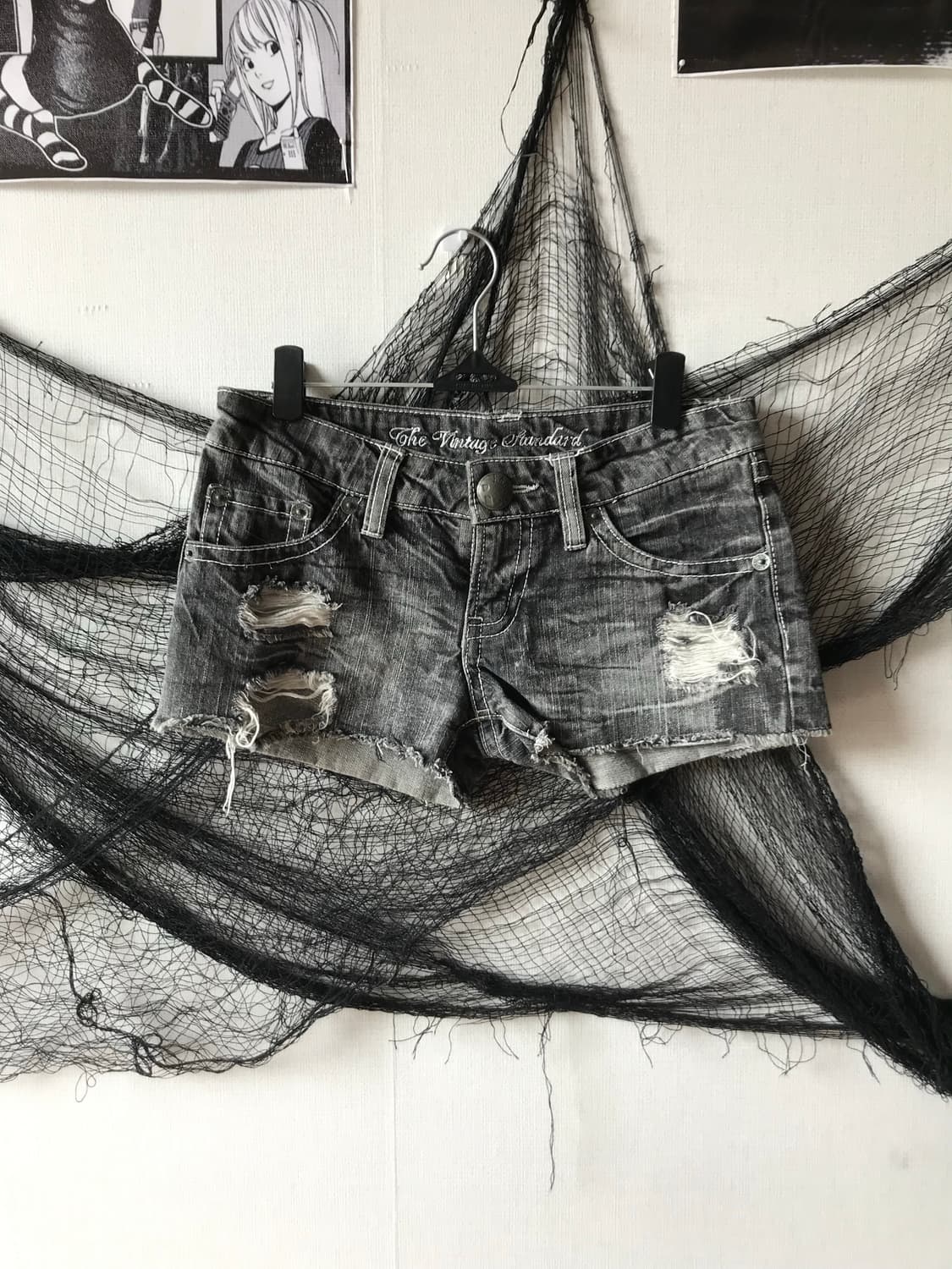Punk mood damaged denim shorts  상품이미지1