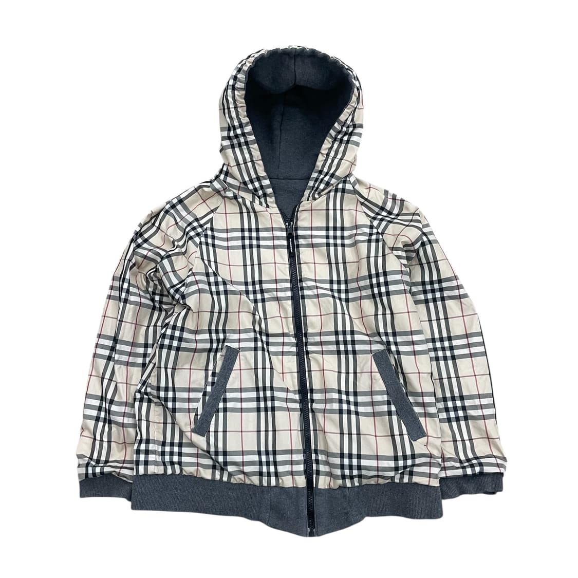 버버리 키즈 체크 후드 집업 상품이미지1