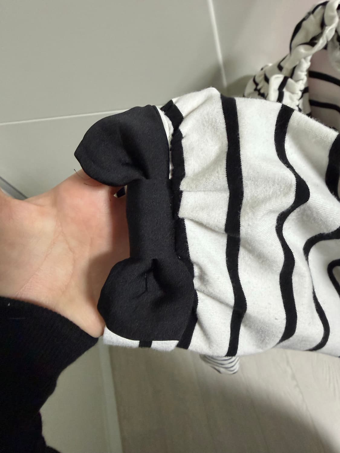 빈티지 스트라이프 리본 셔츠 상품이미지2