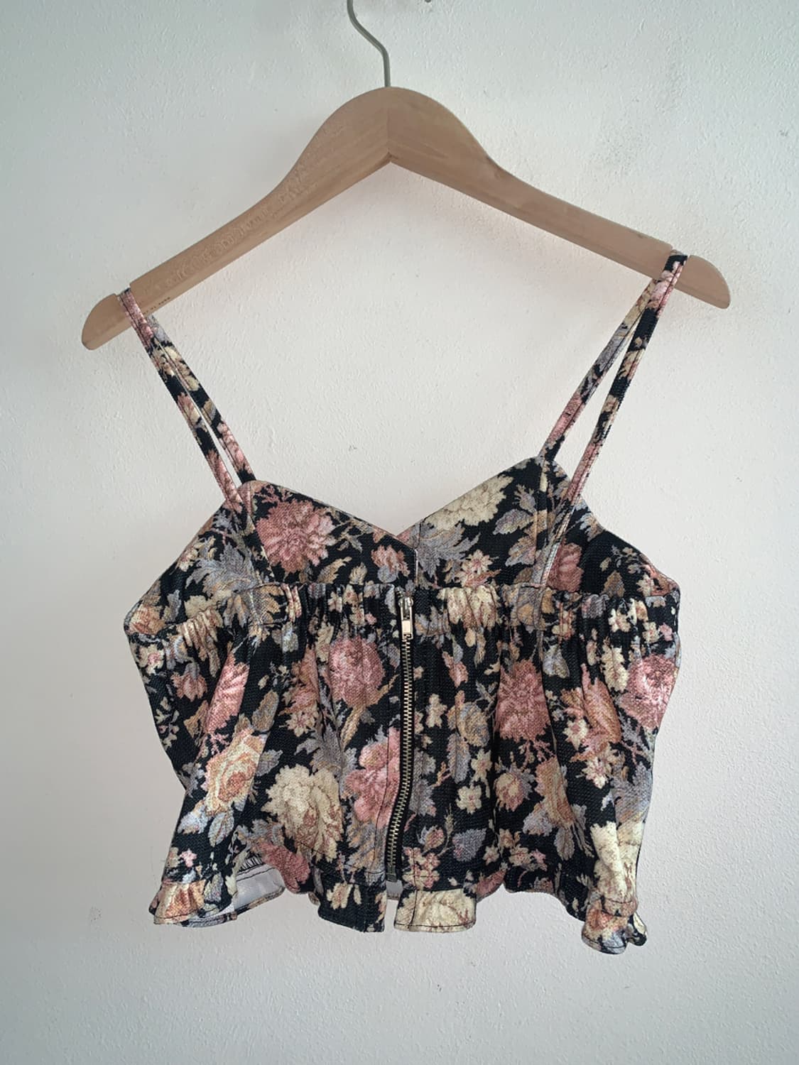 Jacquard back zip up bustier top 상품이미지6