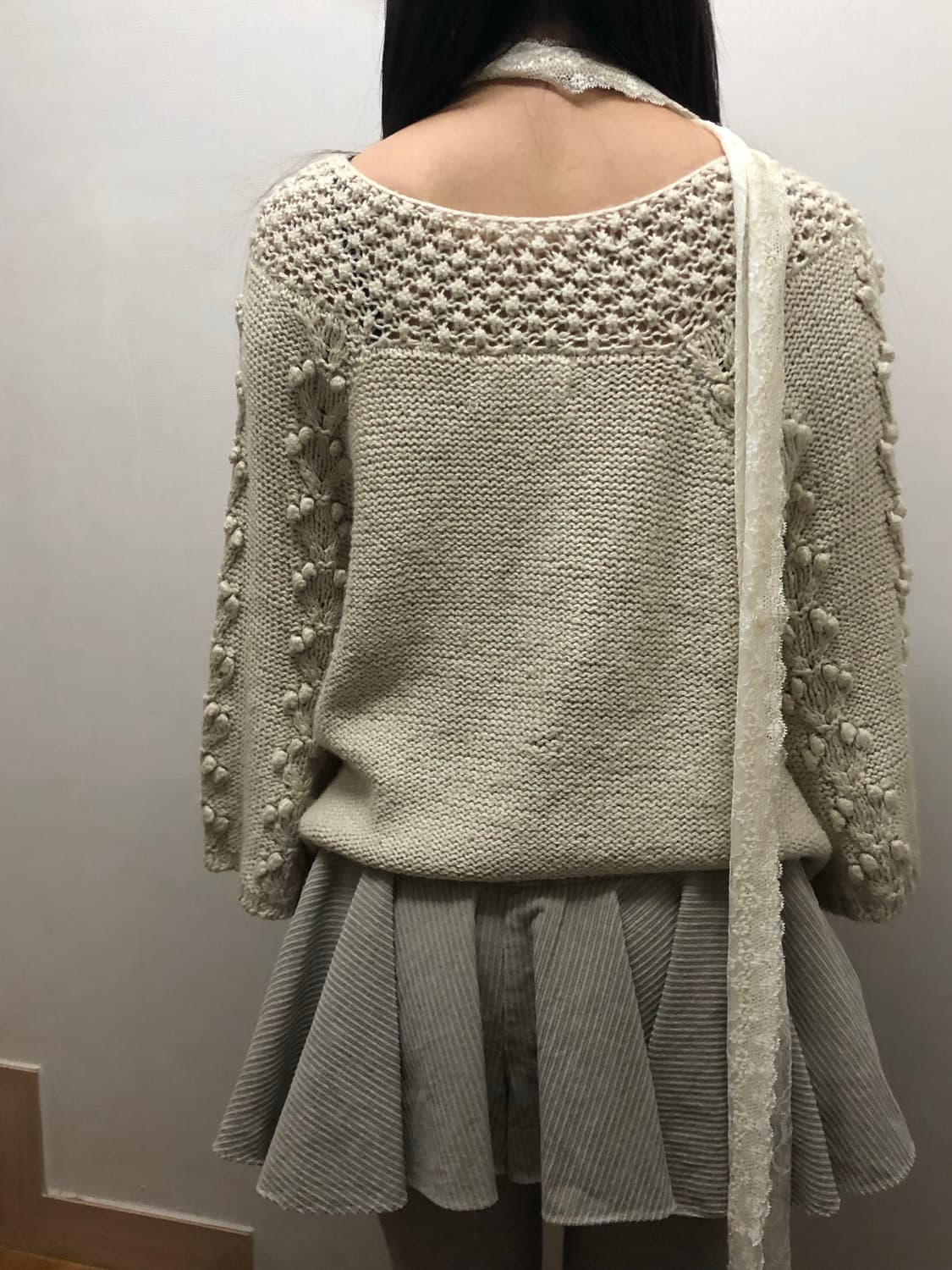 빈티지 베이지 니트 가디건 상품이미지8