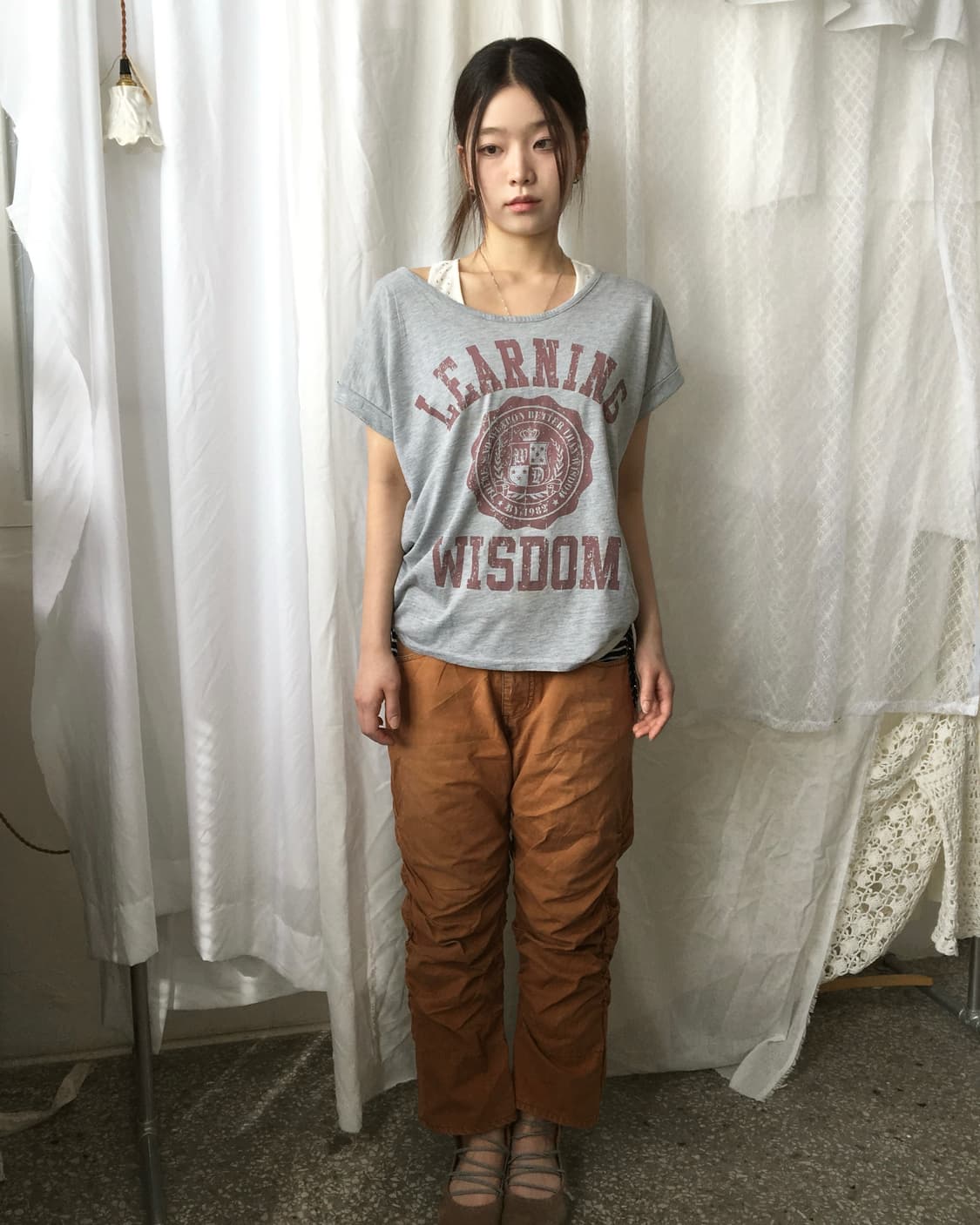 스트라이프 레이어드 셔링 팬츠  상품이미지8