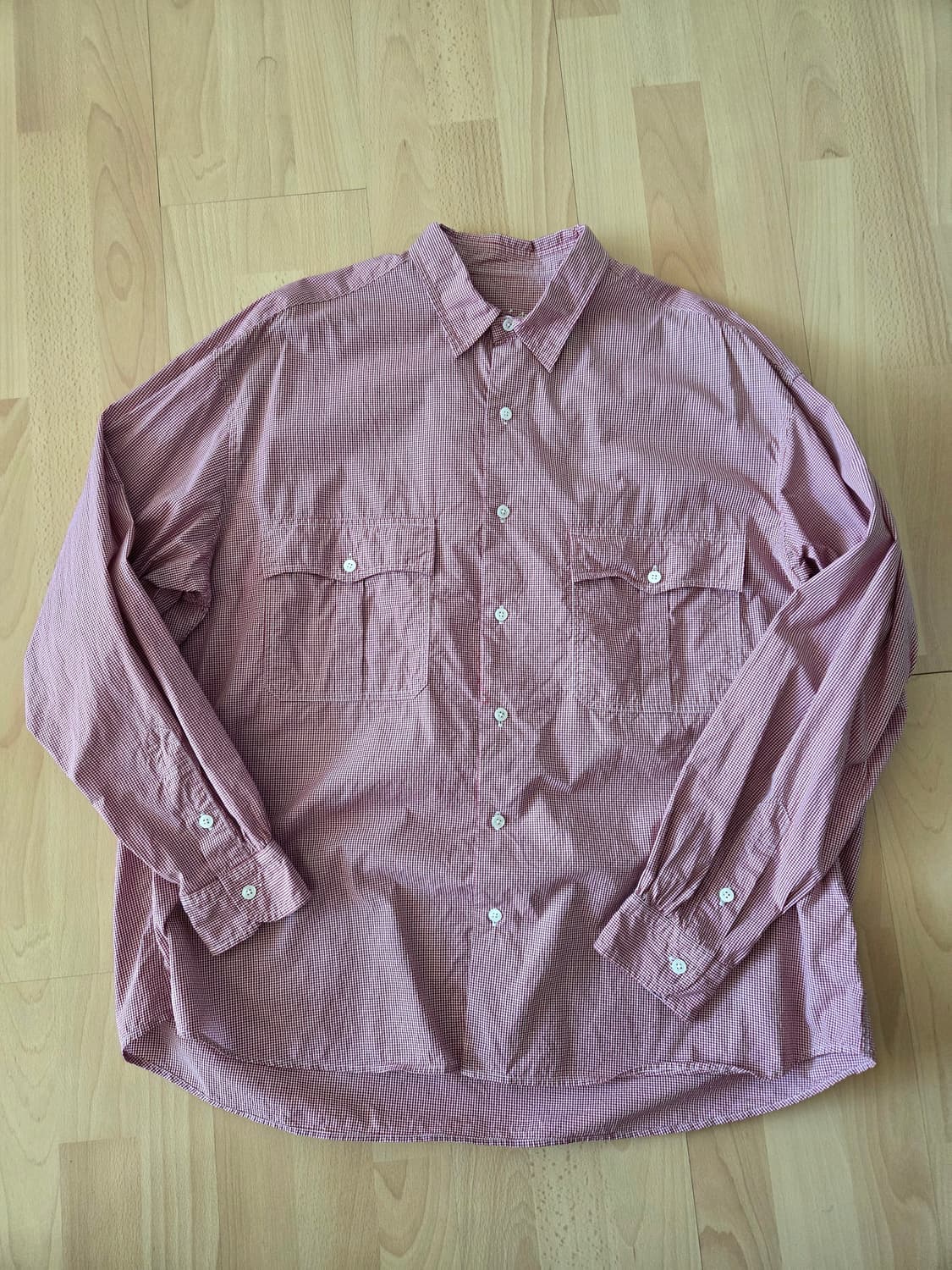 포터클래식 롤업 뉴 깅엄 체크셔츠 레드 상품이미지5