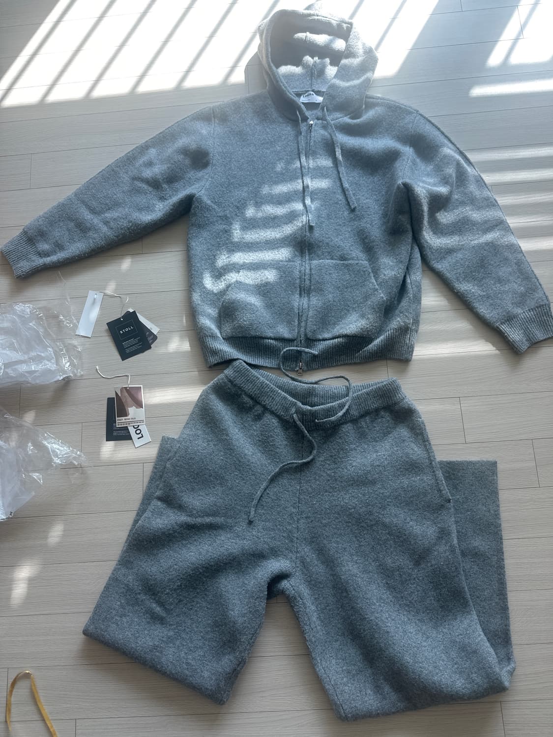 LOGAN 메종드 이태리 니트 후드집업 셋 M 상품이미지6