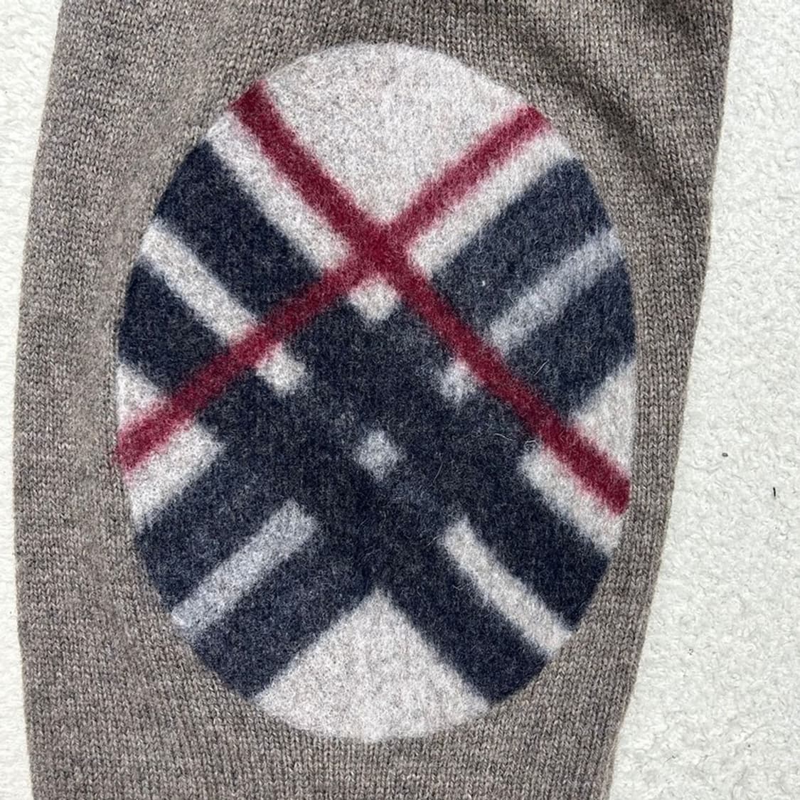 TOMMY HILFIGER 브라운 브이넥 엘보패치 니트 L 상품이미지4