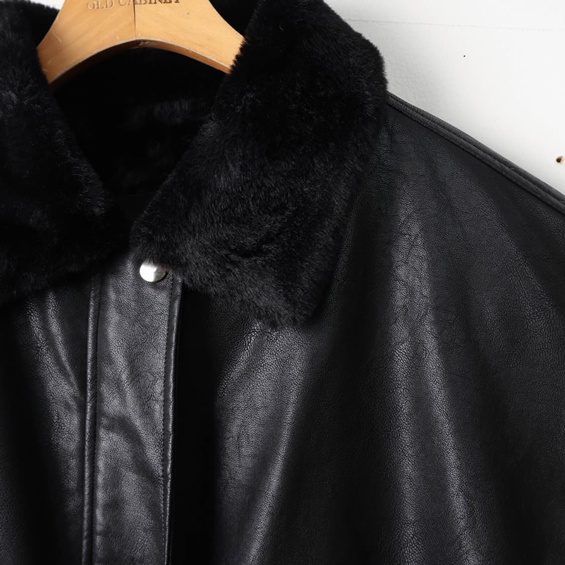 55/블랙업 크레시 퍼 레더 블루종 상품이미지4